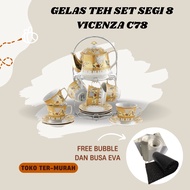 VICENZA C78 8-SQUARE TEA GLASS SET