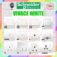 Schneider vivace white 13a switch socket 3 Pin 1G/2G/3G/4G/20A 1WAY/2WAY SONLIE