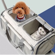 H-Y/ Kitten Cage Pet Trolley Bag Large Capacity Hatchback Multi-Carrying Bag Portable Breathable Medium-Sized Dog Wholes