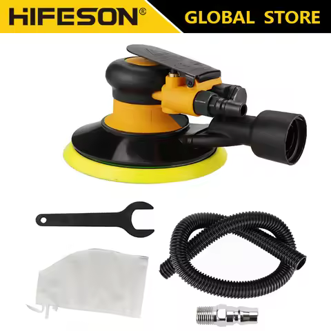 Air Sander Polisher with Vacuuming 6'' 150mm Car Paint Care Tool Polishing Random Orbital Palm Hard 