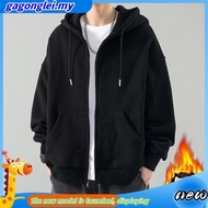 500g Heavy Bebe Fleece Sweatshirt Men's Winter Clothes Fleece Lining Thickened Warm Zipper Cardigan 