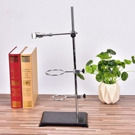 Laboratory Grade Metalware Support Stand - Cork Lined Burette Clamp + 2 Retort Rings (2-3inch Dia)