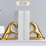LOVIVER Heart Hands Bookends Craft Book Stand to Hold Books for Shelf Desk Cabinet