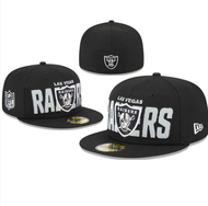 2023หมวกแฟนรักบี้รุ่นใหม่ Raiders หมวกยอดแหลมแบบปรับไม่ได้หมวกเบสบอลแบบเต็มหมวกปีกแบนหมวก NFL