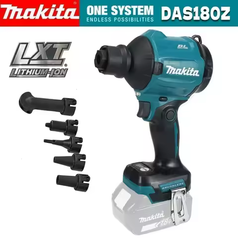 Makita DAS180Z 18V LXT Brushless Cordless Air Blower - 5 Nozzles Included, Rechargeable Electric Dus