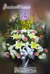 【歐式綠坊花苑】[gfg082] 藝術高架花籃(1組/1個)~追思悼念敬悼敬輓 喪禮告別式 追思會~中壢大愛生命紀念會