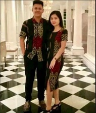 Couple Baju Tenun Dres Adelia Tenun Dress Natal Dres Kondangan
