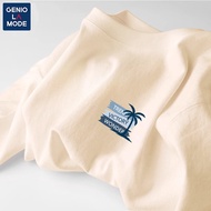 Áo Thun Cotton Dài Tay Thoáng Khí Genio Lamode Màu Trắng Thời Trang Nam Mùa Thu Cỡ Lớn Thường Ngày K