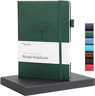 WERTIOO Hardercover Journals 200 Pages, Diary Leather Lined Journal Notebook Writing A5 100gsm Thick Paper Notebooks (Dark Green)