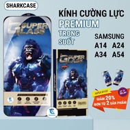 Samsung A14, A24, A34, A54 premium tempered glass full screen sharkcase phone screen protector