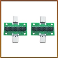 [V E C K] 2X Male to Female Type C Test PCB Board Universal Board with USB 3.1 Port 20.6X36.2MM Test Board with Pins