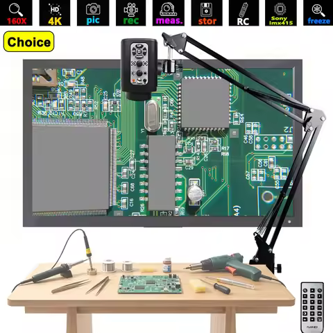 YIZHAN 4K Digital Microscope With Measurment, 160X Digital Zoom Soldering Microscope For Electronics