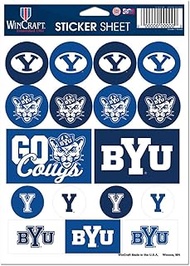 WinCraft NCAA Brigham Young University BYU Cougars 5" x 7" Variety Sticker Sheet (17 Stickers, 1 She
