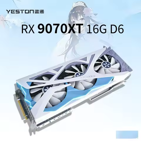Original GPU Yeston RX 9070XT 16G D6 256bit Graphics Card Sakura Hitomi marries OC Gaming office gra