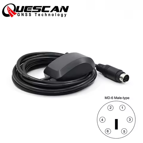 QUESCAN RS232 MD6 PS2 GPS Antenna Receiver Mouse connector Replace Globalsat BR355S4 BR355N5,NMEA018