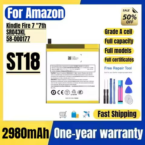 ST18 for Amazon Kindle Fire 7 "7th/SR043KL/58-000177 Mobile Phone Batteries High Quality Replacement