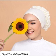 Defa Ciput turki sifon daleman kerudung cepol turkish flower bahan kaos anti pusing jumbo premium te