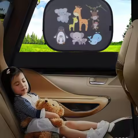 2PCS Car SunShade for Baby Kids Children Window UV Sun Shades Animal Foldable
