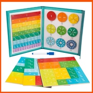 Wooden Magnetic Fraction Educational Set, Wooden Magnetic Fraction Learning Disk, Magnetic Fraction 