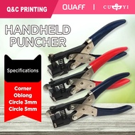QUAFF Single Handheld Puncher METAL BODY ID Puncher (OBLONG / CIRCLE / CORNER) | QNC