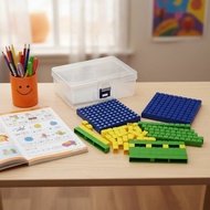 Educational Base Ten Blocks Set Hands-On Learning Math Cubes Set Number Recognition for Classroom, H