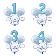 4pcs NEW CHINESEMOROLL NUMBER PASTEL BLUE BALLOON PACKAGE 100cm