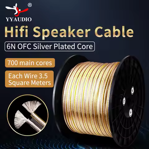 6N OFC Silver-plated Pure Copper High-end Speaker Cable Hifi Audio Speaker Wire Loudspeaker Cable Au