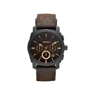 Fossil Men 42mm Brown Leather Band Steel Case Quartz Black Dial Watch FS4656