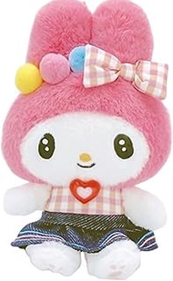 Nakajima Corporation Sanrio Characters Gingham Denim My Melody Mascot 210883-25 H 15 x W 9.5 x D 8 c