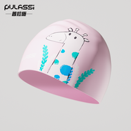 Pulassi Childrens Swimming Cap Silicone Waterproof Comfortable Large Head Circumference Boys And Gir