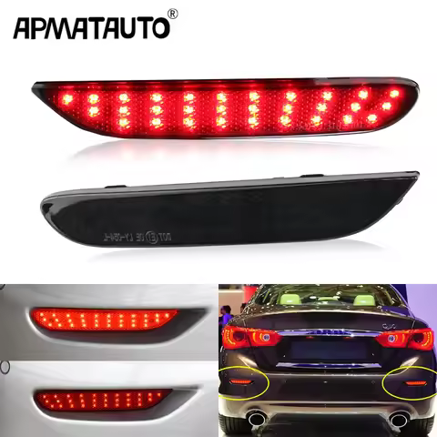 LED Rear Bumper Reflector Lights For Nissan X-trail T32 Rogue Qashqai J11 Leaf Pathfinder Infiniti Q