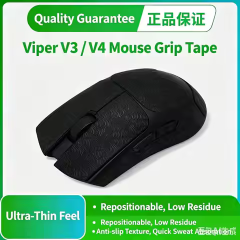 Mouse Grip Tape Non‑Slip Sweat‑Absorbing Full Cover Sticker for Razer Viper V3/V4 Pro SE Ultra‑thin 