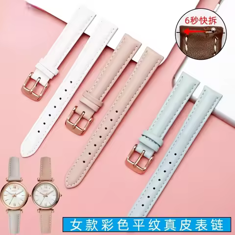 Women's Genuine Leather WatchBands for Casio Fossil Watch Band Folli Follie First Layer Leather Watc