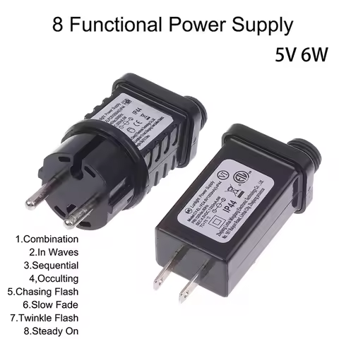 Hot Sale EU/US Plug 5VDC 6W 8 Functional SELV LED Lamp Driver Switch Adapter IP44 Waterproof Lightin