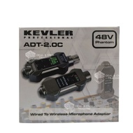Kevler ADT-2.0C Wired to Wireless Microphone Adaptor UHF w/ Adaptor Direct to amplifier w/phantom po
