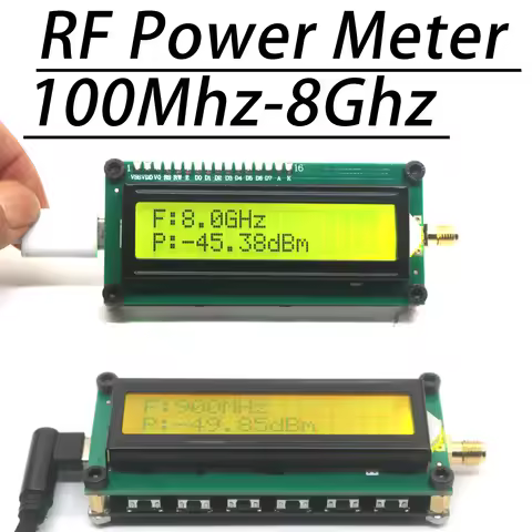 TYPE-C 100M-8Ghz AD8319 RF Power Meter ARW227 24Bit High Precision RF Radio Antenna Amplifier Signal