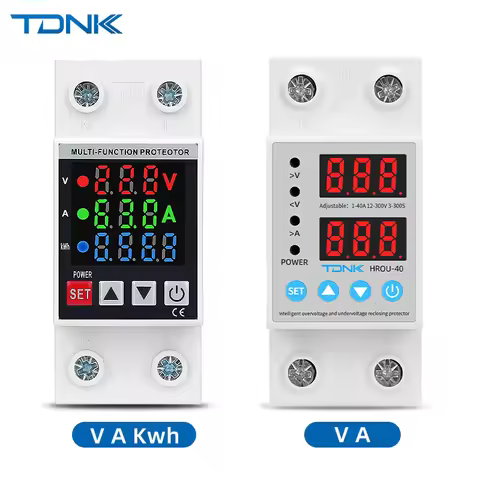 DIN Rail Dual Display Adjustable Voltage Current Protector Relay for over under Voltage Protection 4