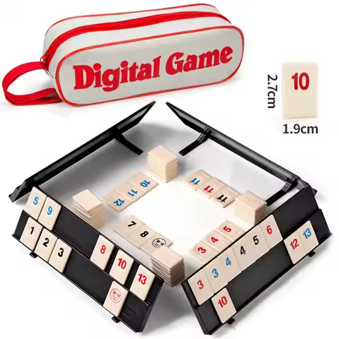 Rummy Cube Game with 4 Racks, 106 Rummy Cube Game Set with Portable Case, Rummy Tiles Travel Set for