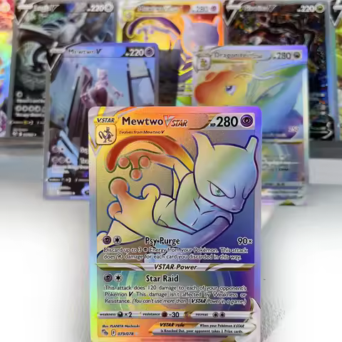Pokémon GO PKM Cards PTCG6-E GX Rainbow Mewtwo V Dragonite VSTAR Rare Collection Battle Toys Gifts f