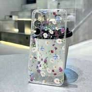 1pc Perforated High Transparency Floral Painted Anti-Drop Soft Phone Case Compatible With Iphone 16/