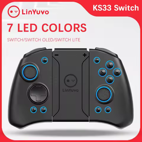LinYuvo KS33 Wireless Joycons For Nentindo Switch/Lite/Oled/Turbo/Macro Joystick NS Controller With 