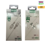[100% Mart X Modem Cat] PD Fast Charging Cable 30W 2.4A TYPE-C TO TYPE-C / TYPE-C TO IOS 1Meter PD快充