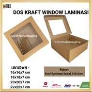 [ 5 PCS ] Dos KRAFT WINDOW LAMINASI Tinggi 7 CM | Kardus Dus Box Kue Hampers Cake Tart Kotak Nasi