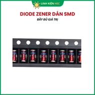 SMD zener Diode 3.3V/3.9V/5.1V/5.6V/6.2V/9.1V/12V/15V/20V/24V 1W high quality hec components.