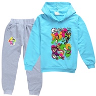 Splatoon Girls Hooded Sweater Set Boys Jogger Hoodie Sweater + Jogger Pants 8710 Spring Autumn Cartoon Kids Clothing Set