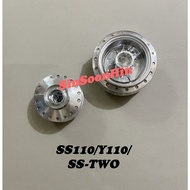 Yamaha SS110 Y110 SS-TWO SS-2 Front + Rear Hub - CHROME [Polish Diamond] # hub depan belakang
