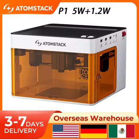 ATOMSTACK P1 Mini Laser Engraver, 5W+1.2W, Cuts Metals/Leather/Wood, Class 1 Safety, Expand with Rot