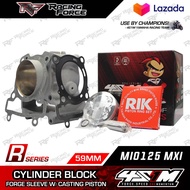 RF 4S1M Cylinder Block (MIO125 MX i FORGE SLEEVE WITH CASTING PISTON - 59MM)