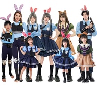 Zootopia Costume for Kids Adult, Nick Judy Costume for Boy Girl, Judy Hopps Nick Wilde Hawaiian Flor