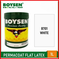◺ ◲ Boysen Permacoat Flat Latex (White) - 1 Liter (For Concrete and Stone Surfaces)
